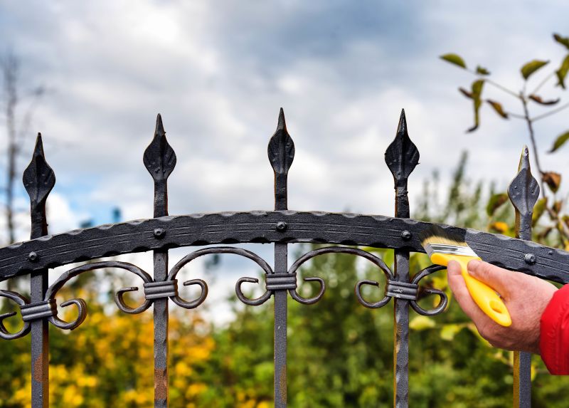 Restored Iron Railing with Fresh Paint